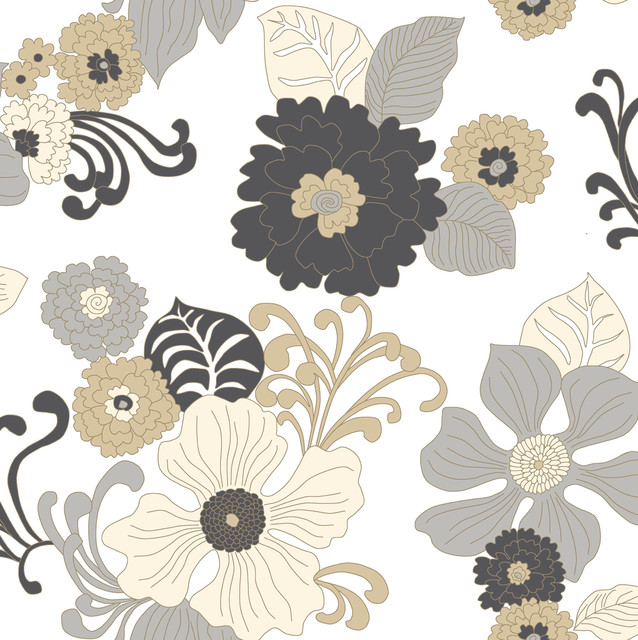現代の花の壁紙,パターン,花柄,花,設計,ベージュ