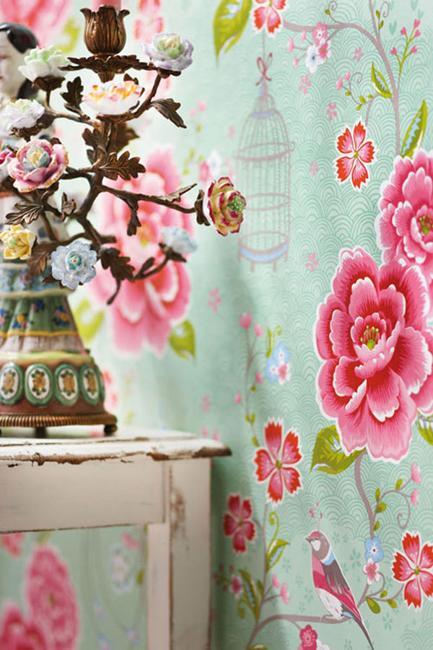 현대 꽃 무늬 벽지,분홍,벽지,직물,방,식물