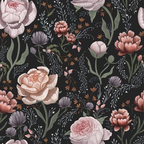 papel tapiz floral oscuro,modelo,flor,rosas de jardín,rosado,planta