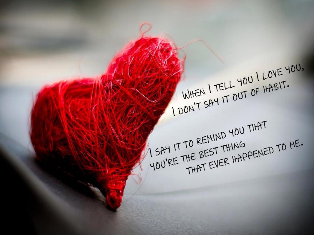 romantic wallpaper with quotes,red,thread,wool,text,textile