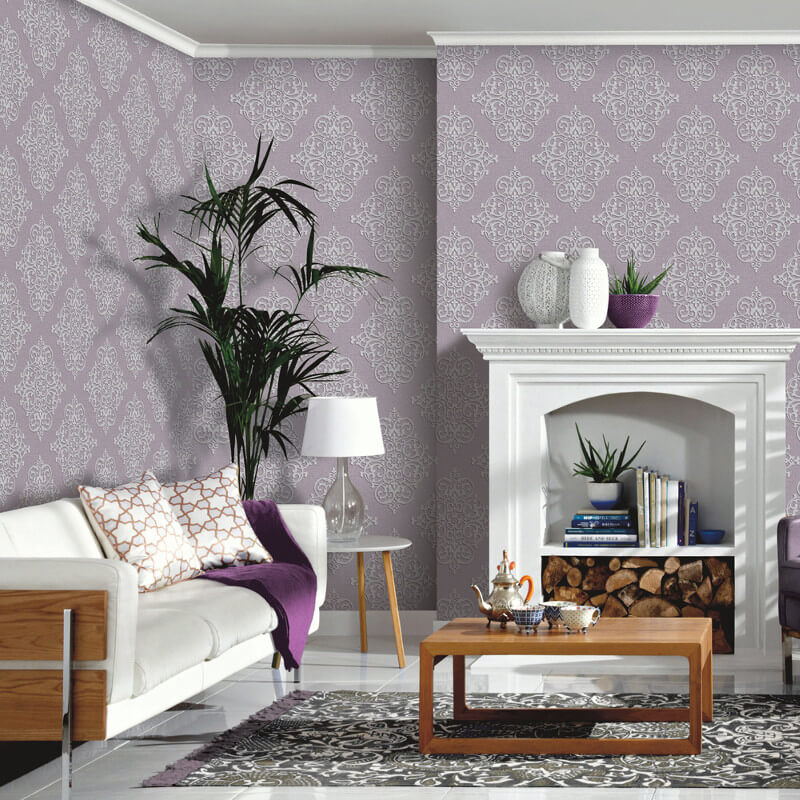 mauve wallpaper,room,purple,living room,interior design,furniture