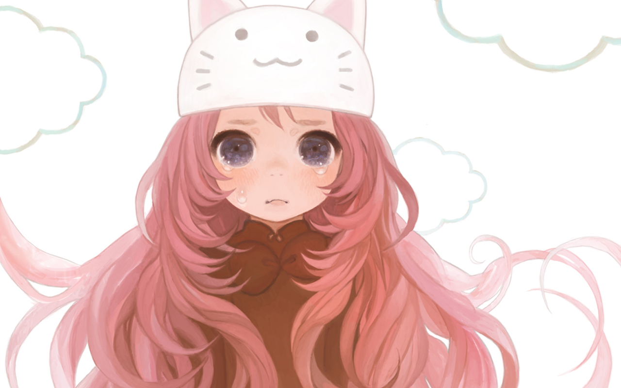 fond d'écran anime kawaii,anime,dessin animé,rose,coupe hime,oeuvre de cg