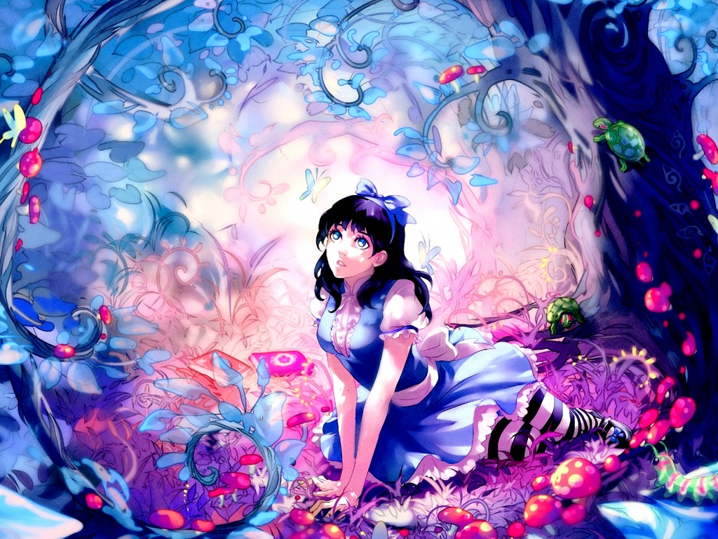 kawaii anime wallpaper,cg artwork,fictional character,illustration,black hair,anime