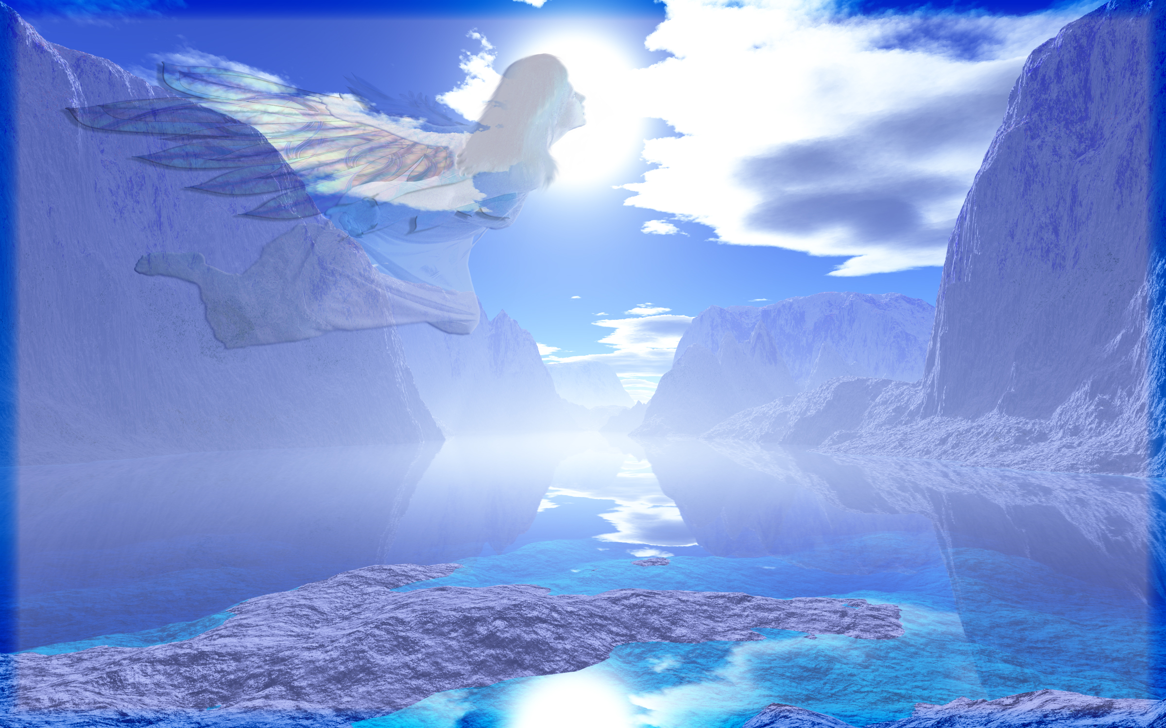 heaven wallpaper,sky,atmosphere,ice,iceberg,cg artwork