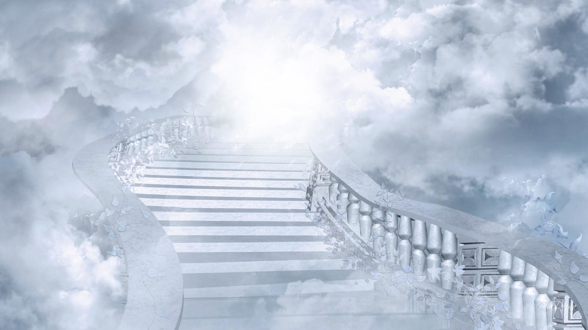 heaven wallpaper,sky,stairs,cloud,architecture,photography