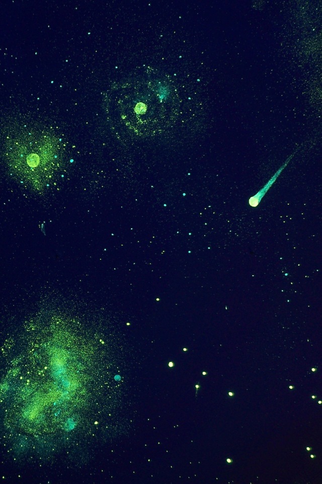 glow in the dark wallpaper,green,sky,blue,astronomical object,light