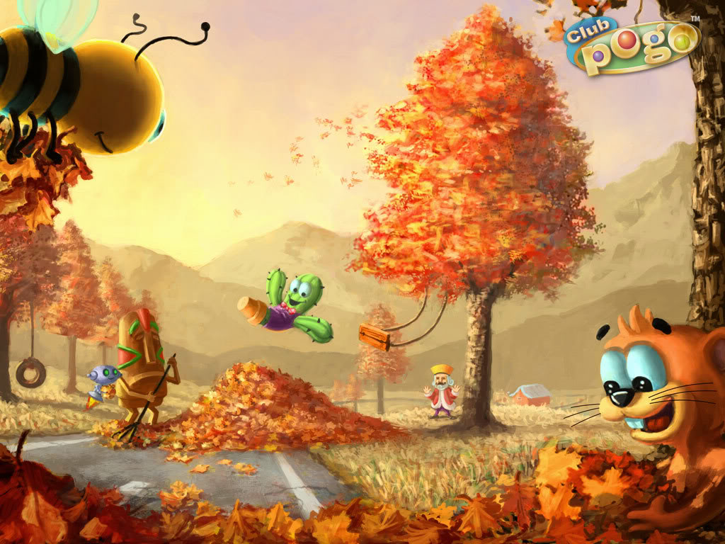 cute fall wallpaper,action adventure game,animated cartoon,cartoon,adventure game,leaf