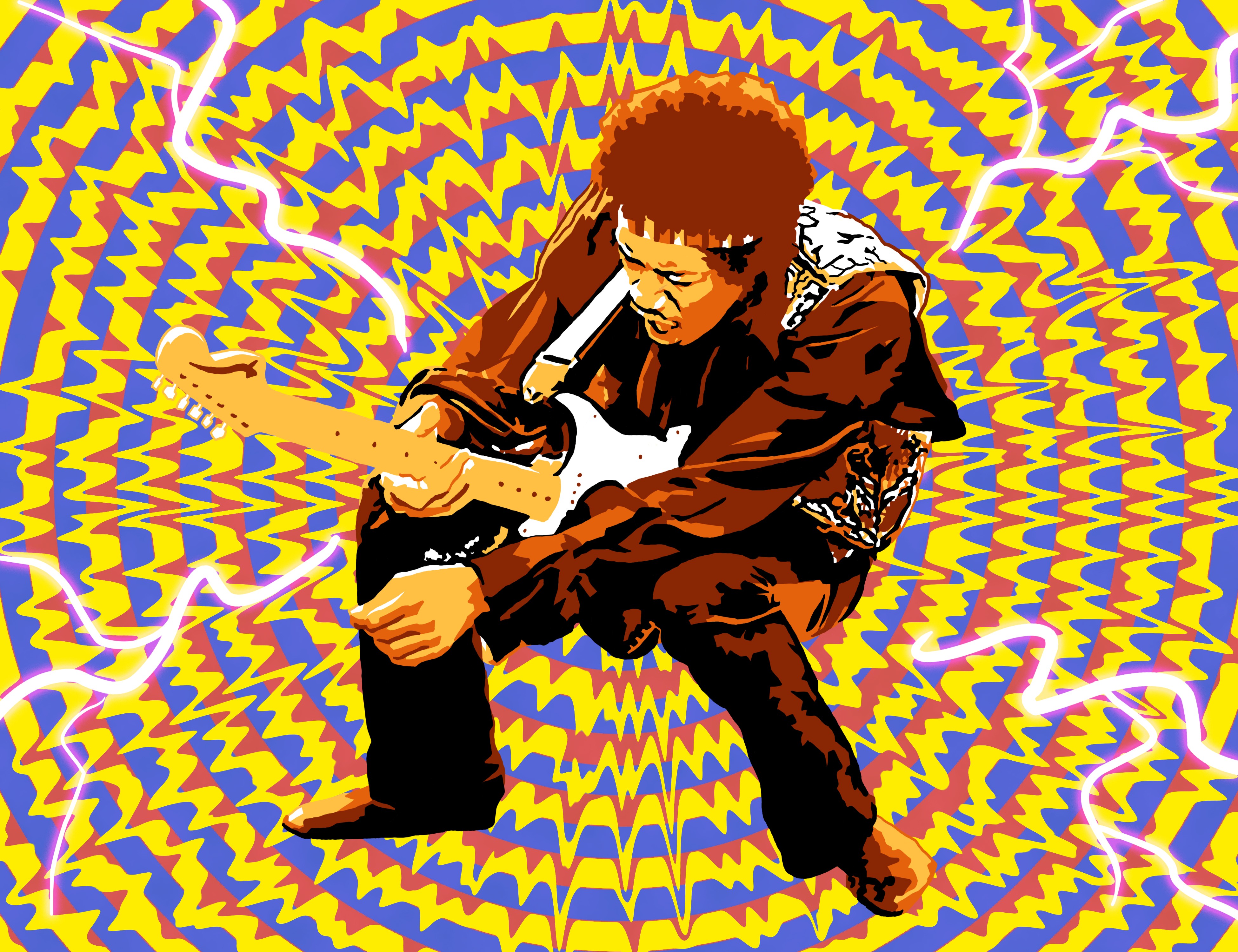 fond d'écran jimi hendrix,illustration,anime,personnage fictif,art,animation