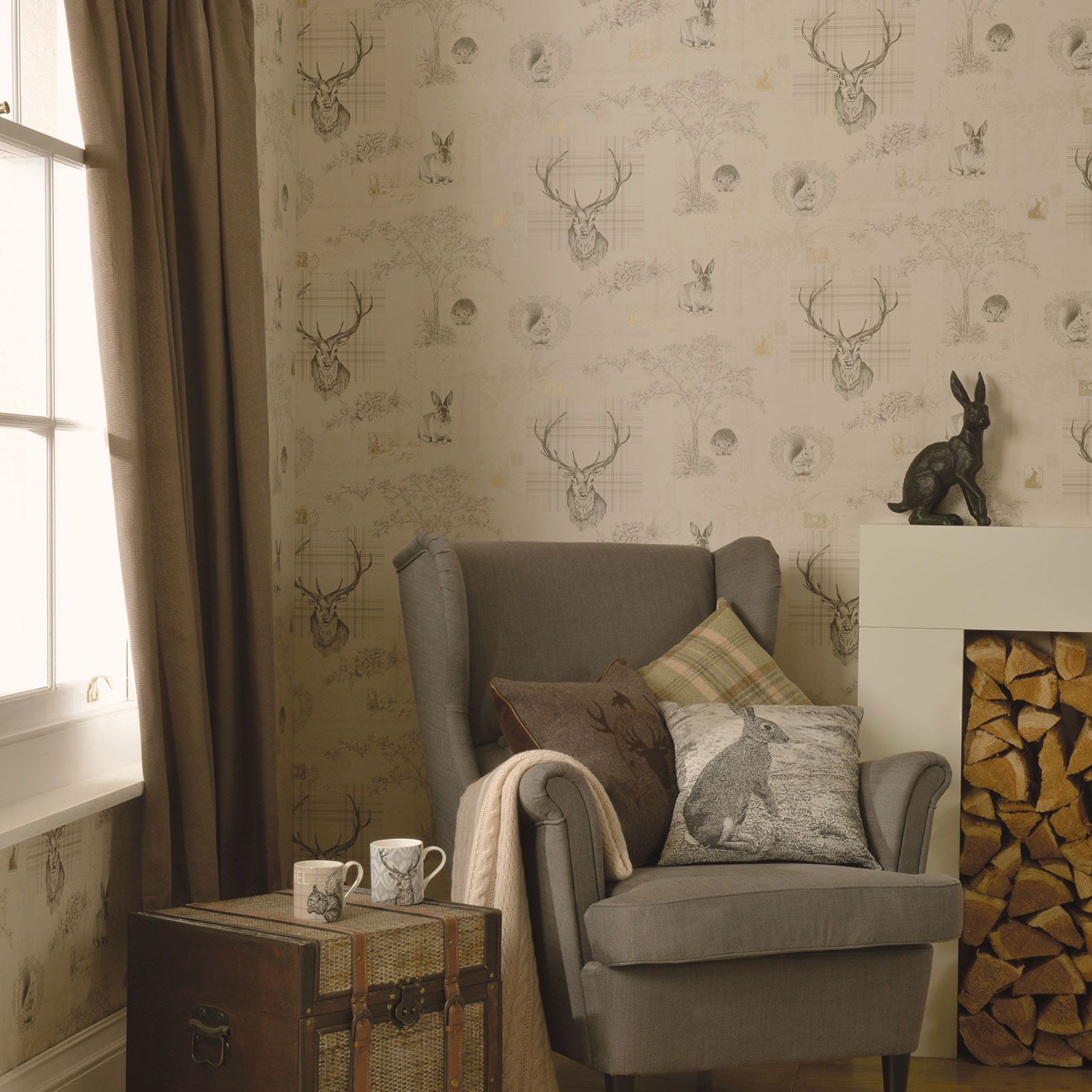 stag wallpaper,wall,room,wallpaper,interior design,curtain