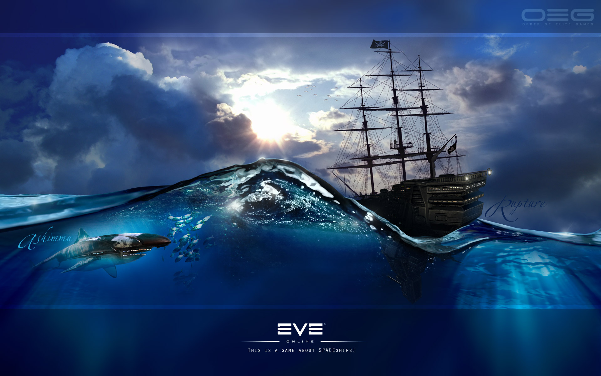 eve online wallpaper,sky,ship,ghost ship,vehicle,world