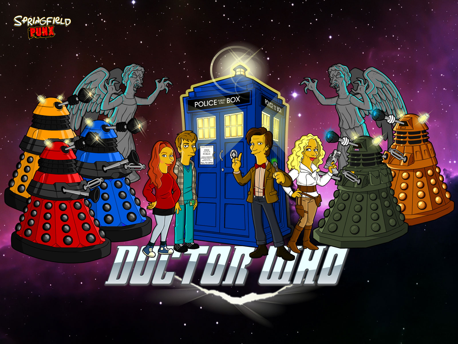 dr who wallpaper,cartoon,animated cartoon,illustration,fiction,graphic design