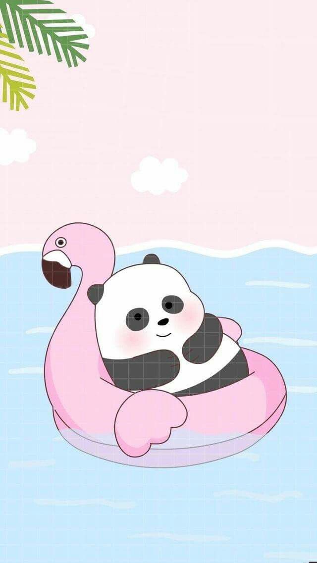 fond d'écran de panda de bande dessinée,dessin animé,rose,illustration,ours,panda