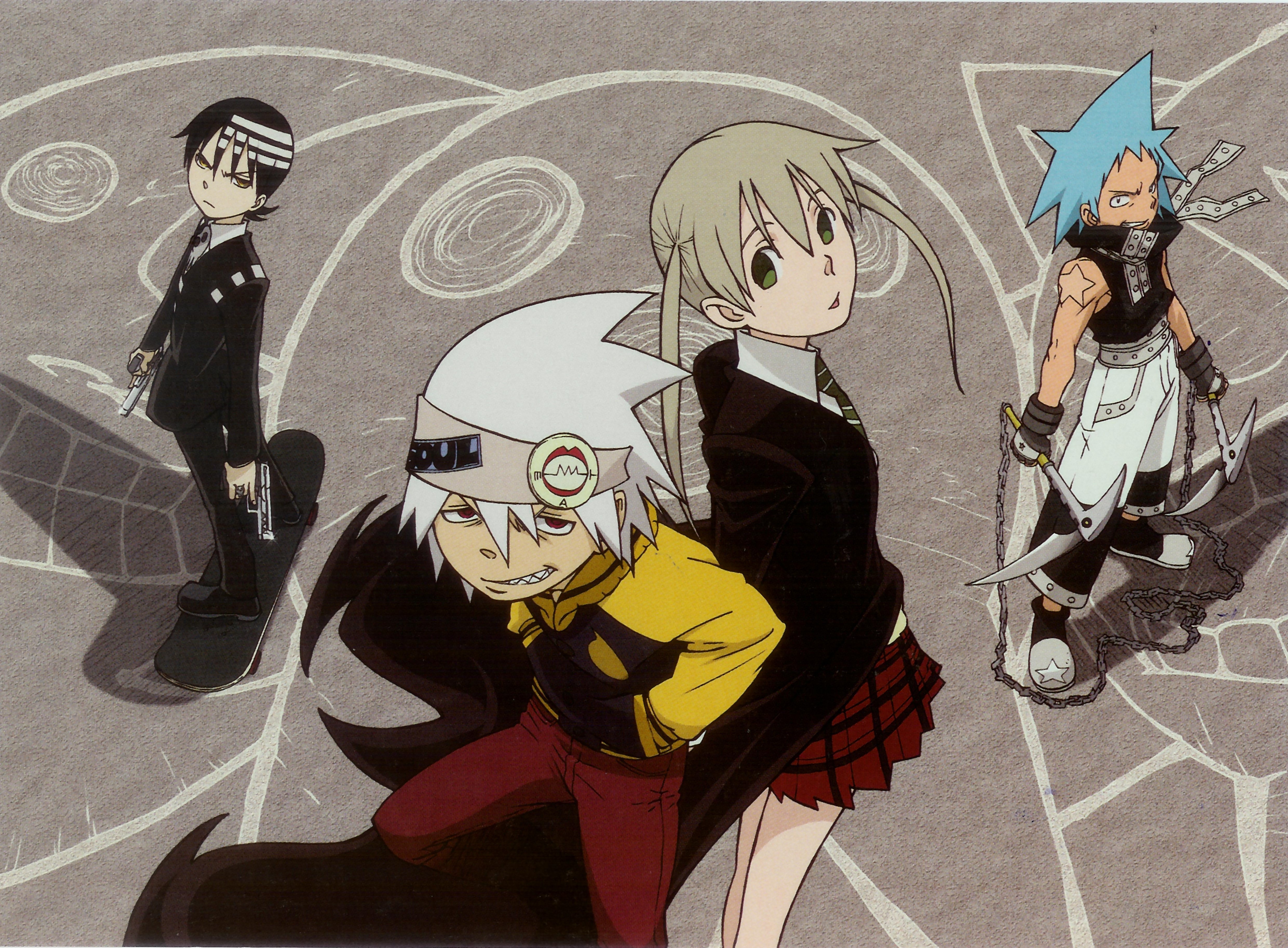 fondo de pantalla soul eater,dibujos animados,anime,ilustración,personaje de ficción,cabello negro