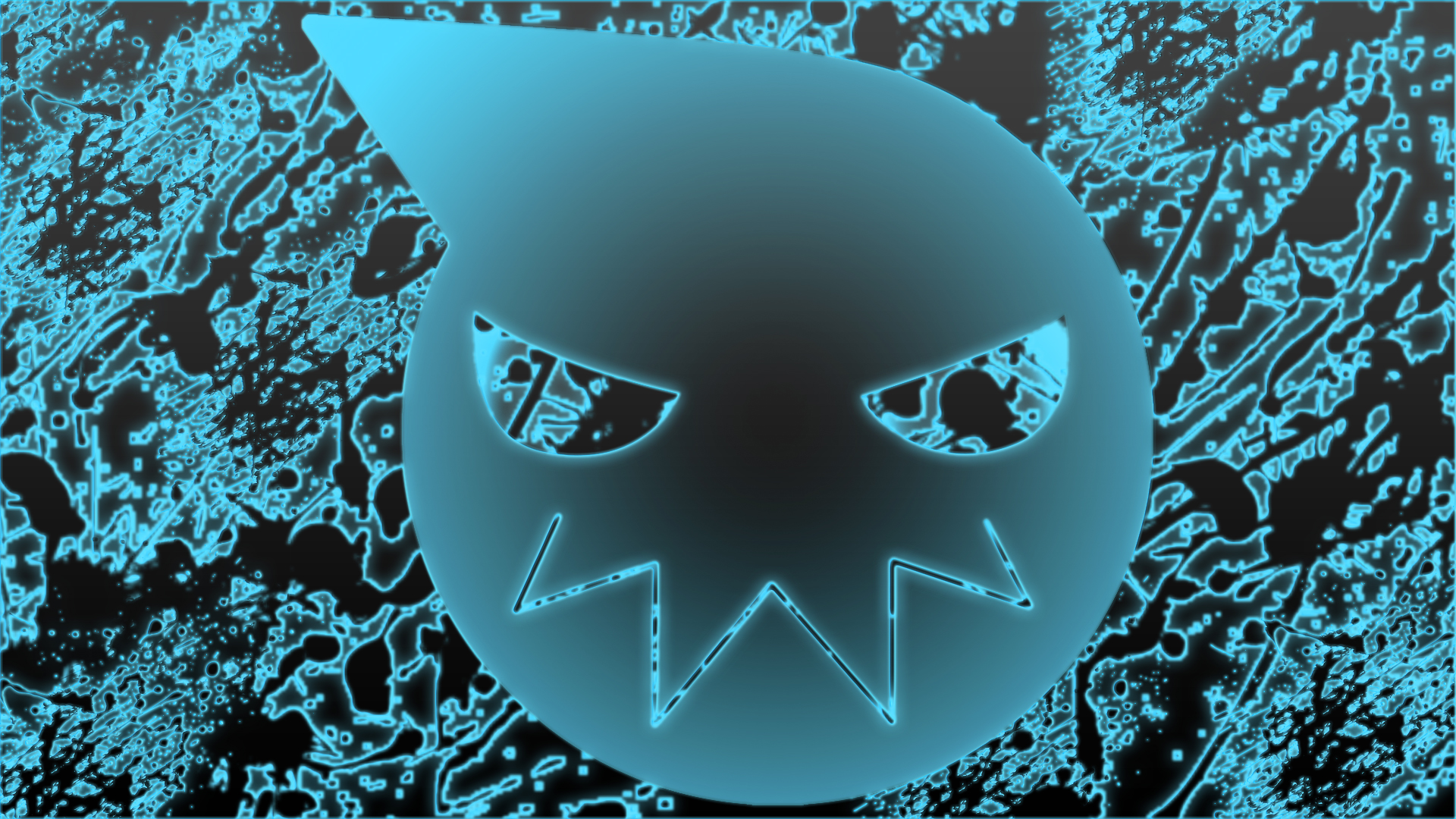 fondo de pantalla soul eater,azul,ilustración,diseño,cráneo,fuente