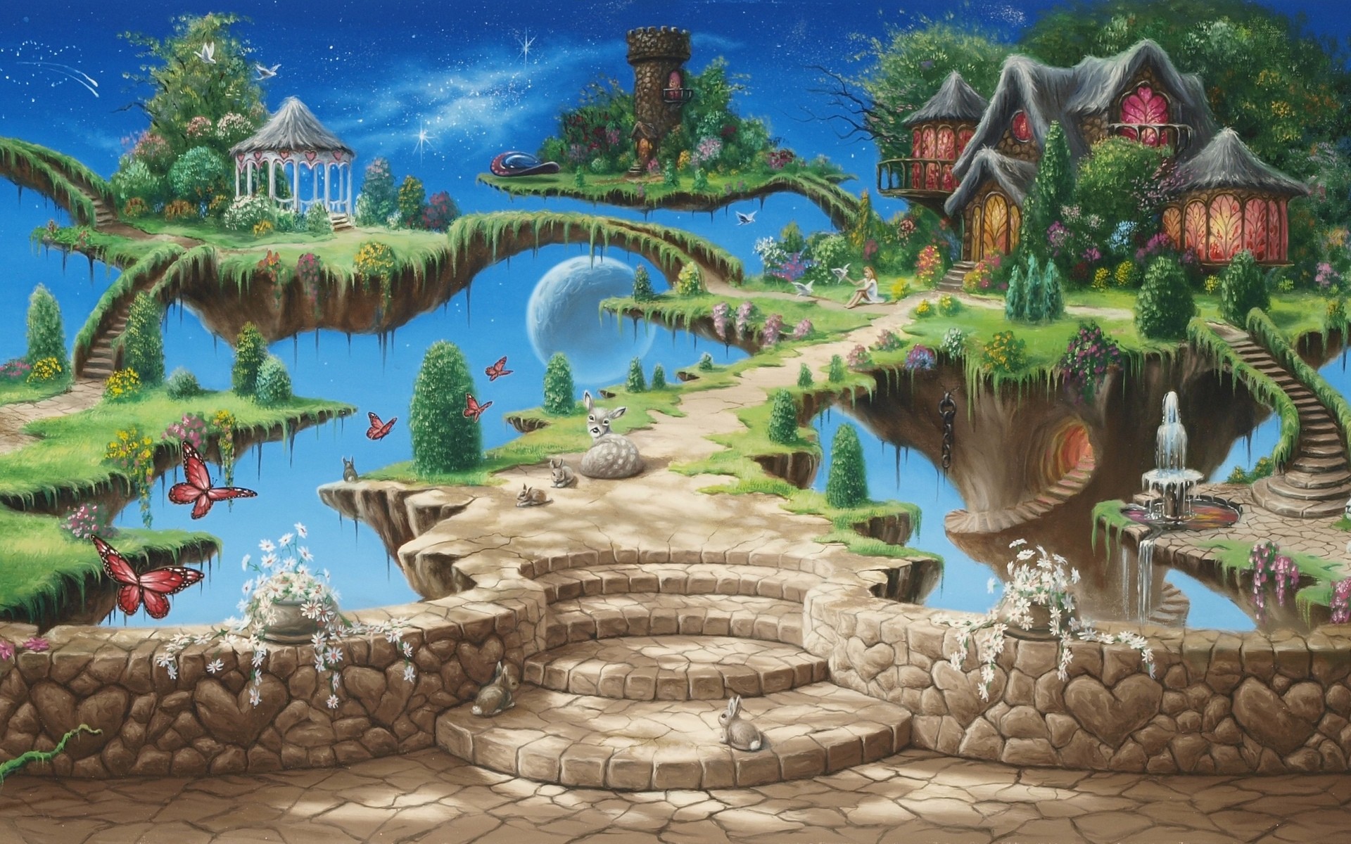 alice in wonderland wallpaper,natural landscape,strategy video game,painting,landscape,adventure game