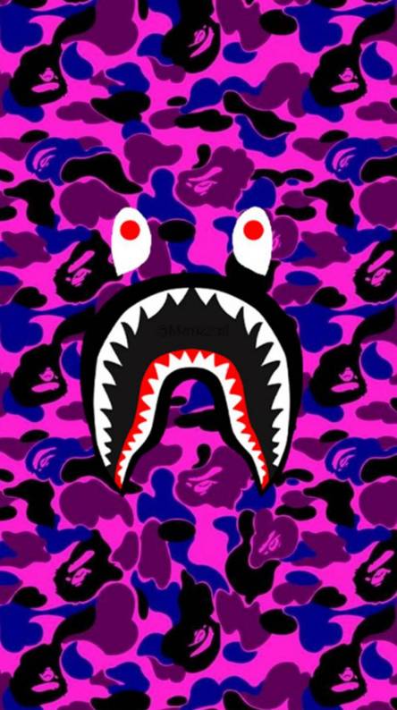 bape shark tapete,lila,violett,illustration,muster