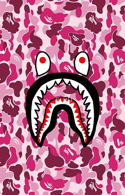 bape 상어 벽지,분홍,말뿐인,입,무늬,디자인