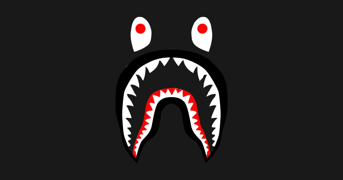 papel tapiz de tiburón bape,rojo,diente,ilustración,boca,diseño gráfico