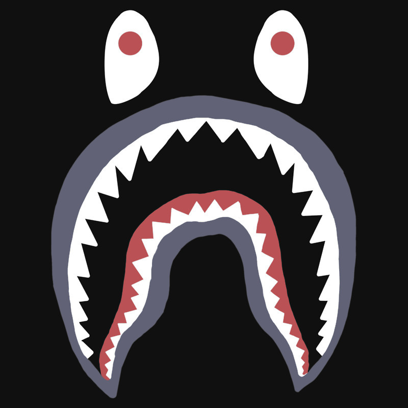 fond d'écran de requin bape,dent,tête,bouche,dessin animé,mâchoire