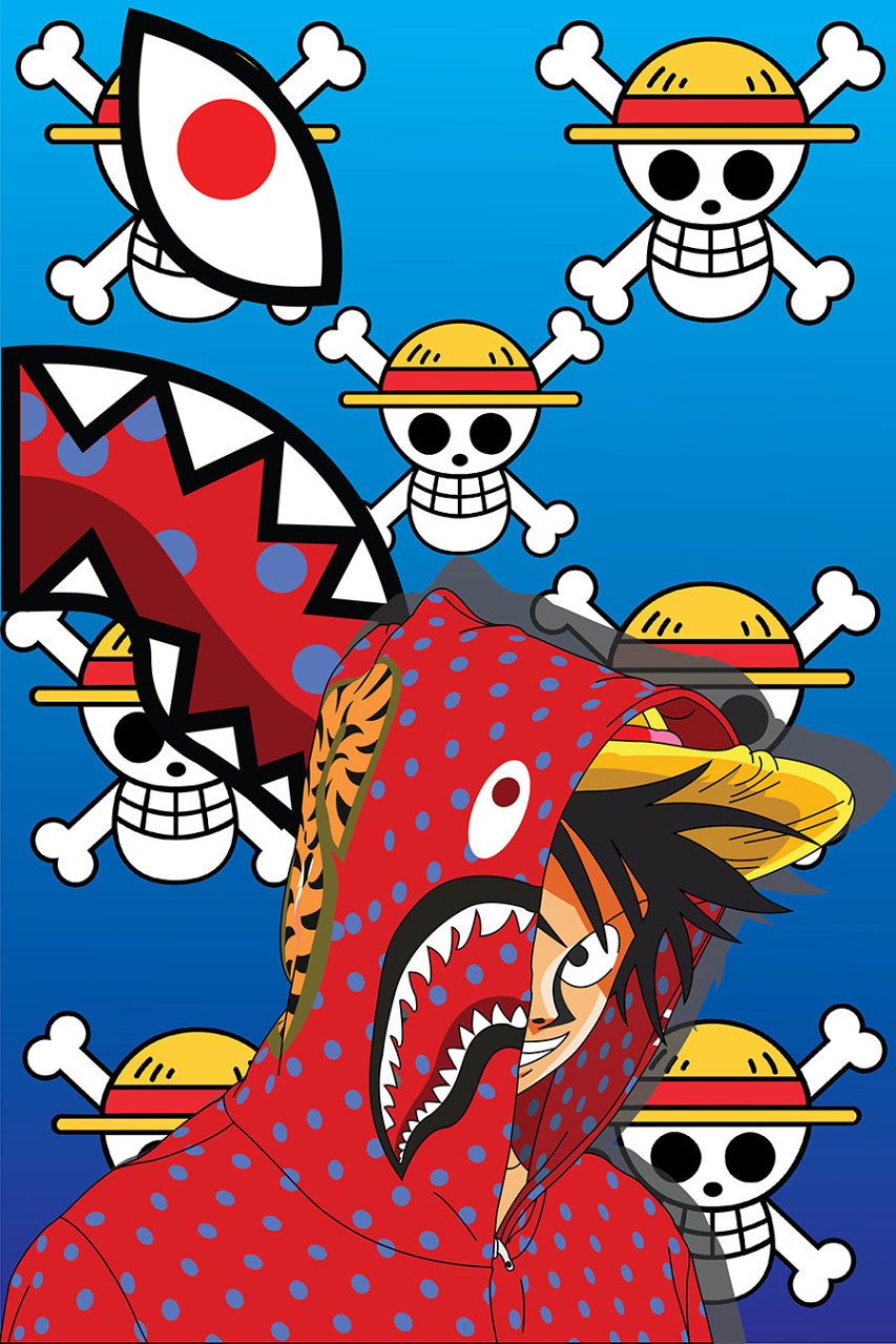 bape shark wallpaper,cartoon,illustration,clip art,art,clown