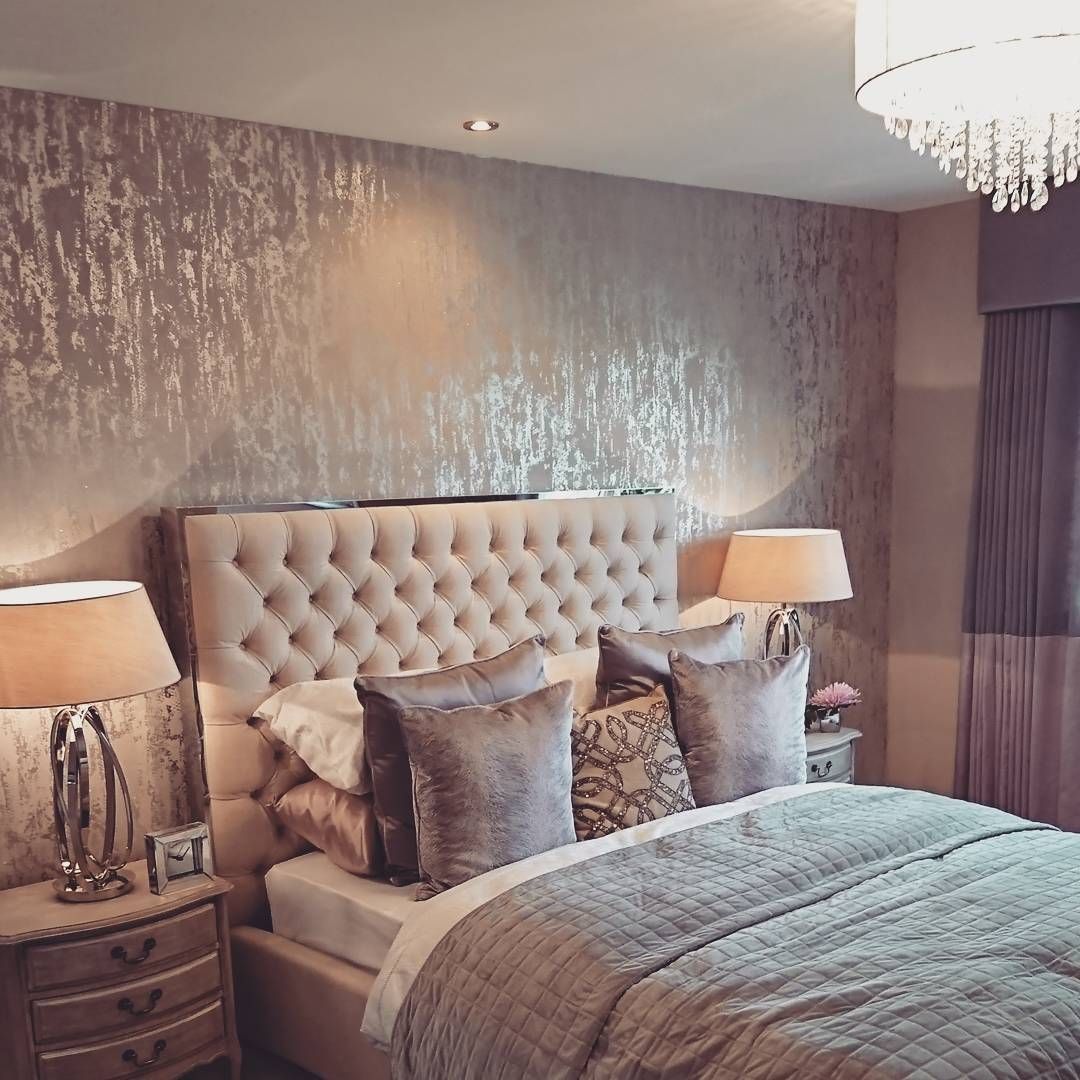 grey wallpaper bedroom,bedroom,room,wall,furniture,interior design