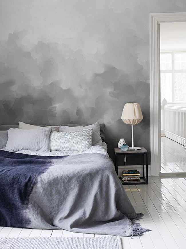 grey wallpaper bedroom,bedroom,furniture,white,bed,room