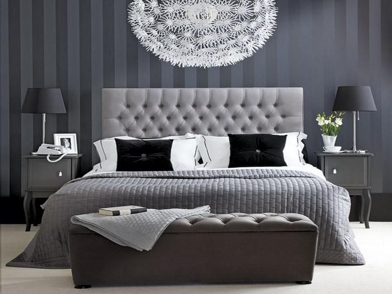 grey wallpaper bedroom,bedroom,furniture,room,black,bed