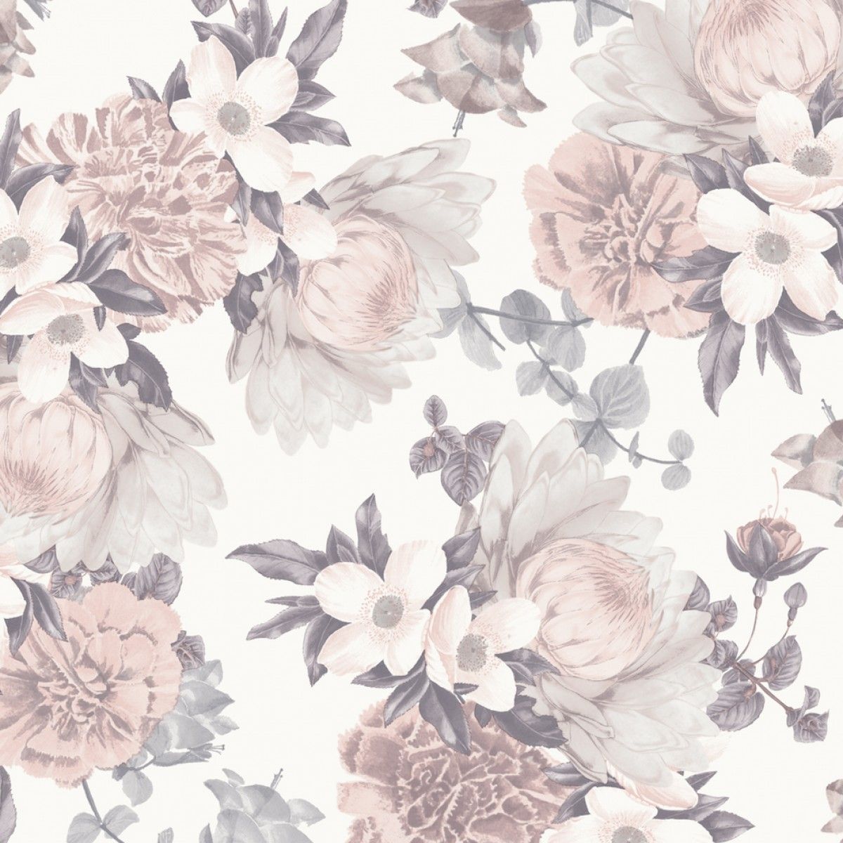 grey and cream wallpaper,flower,floral design,petal,botany,plant