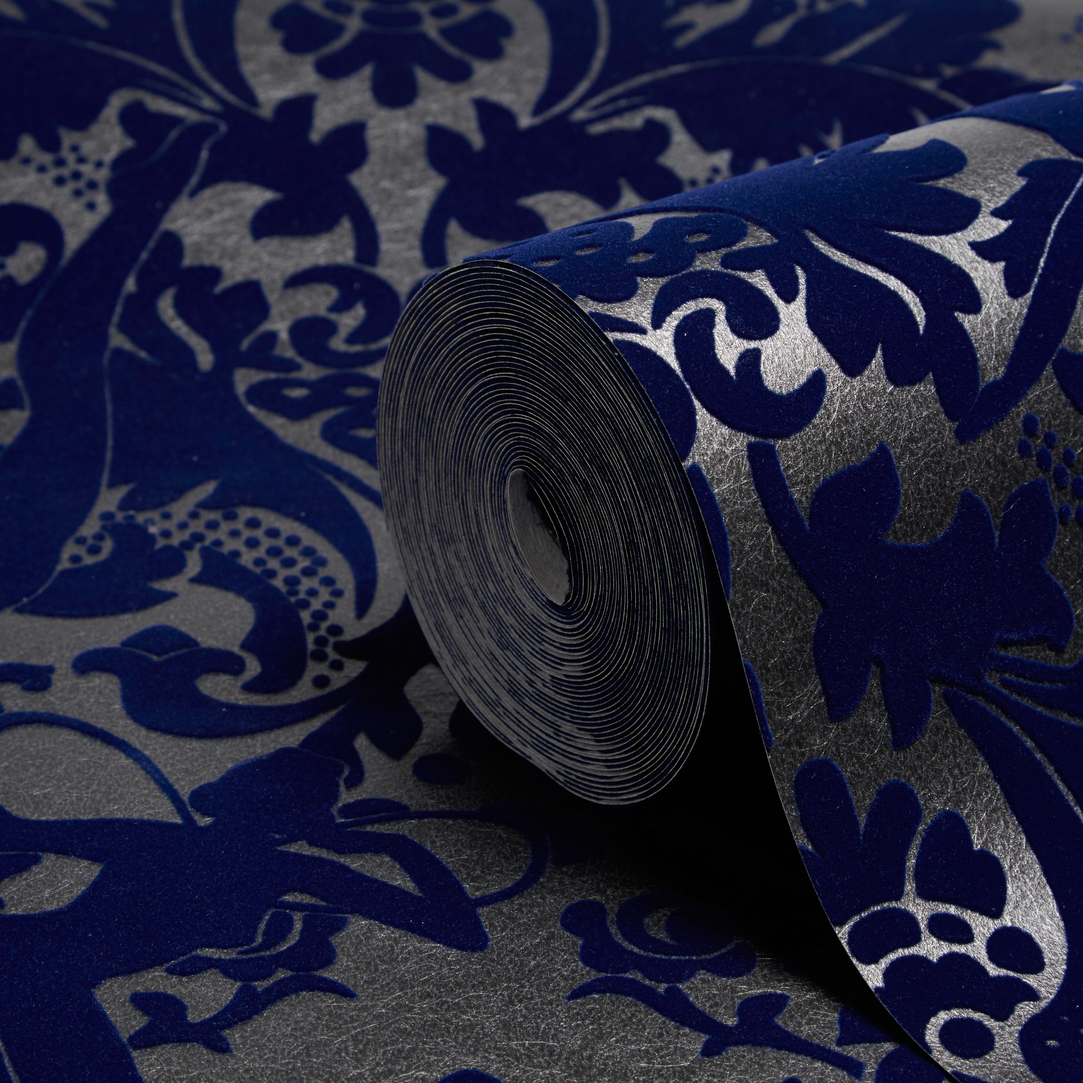 papier peint b & m,bleu,bleu cobalt,violet,modèle,textile