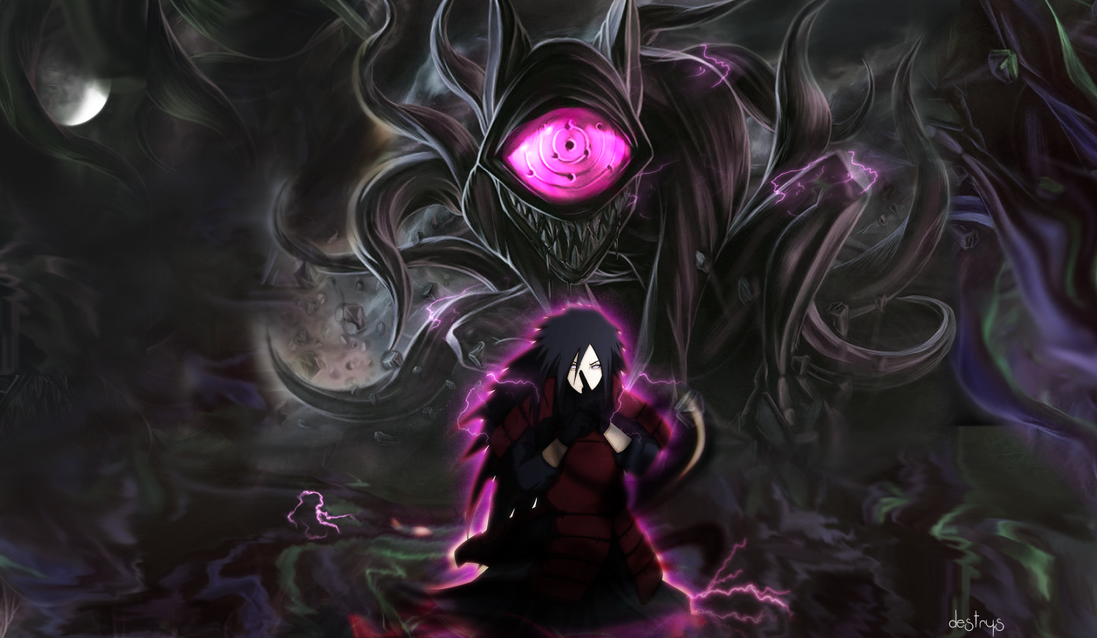 fond d'écran madara uchiha,violet,ténèbres,oeuvre de cg,violet,conception graphique