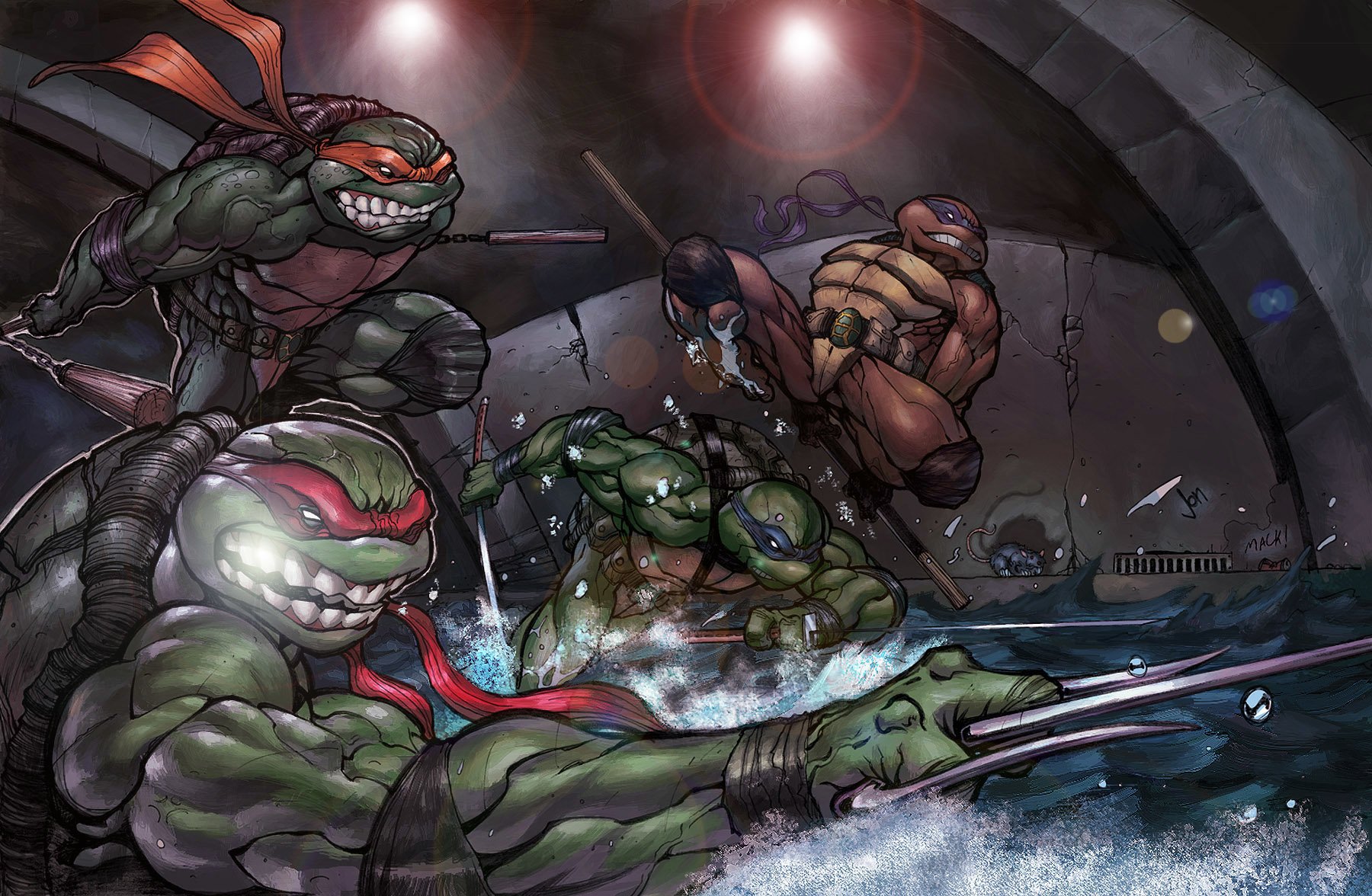 ninja turtles wallpaper,action adventure game,fictional character,cg artwork,pc game,demon