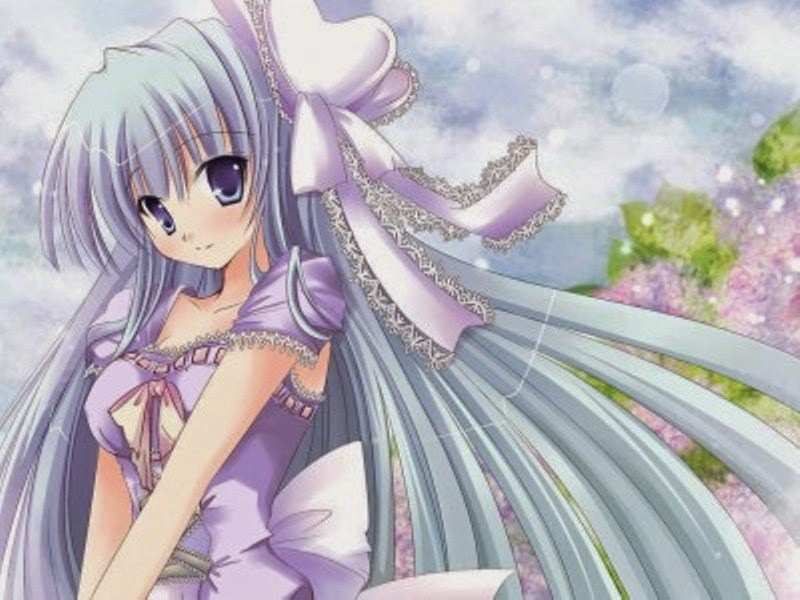wallpaper perempuan,anime,cg artwork,cartoon,lavender,long hair
