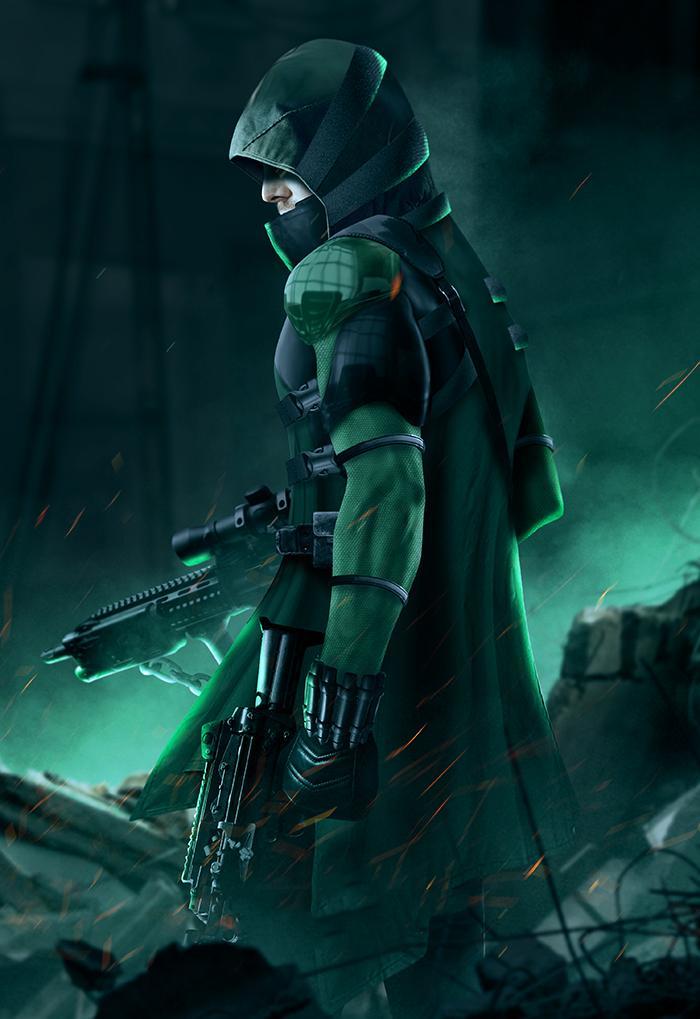 green arrow wallpaper,action adventure game,darkness,cg artwork,soldier,fictional character