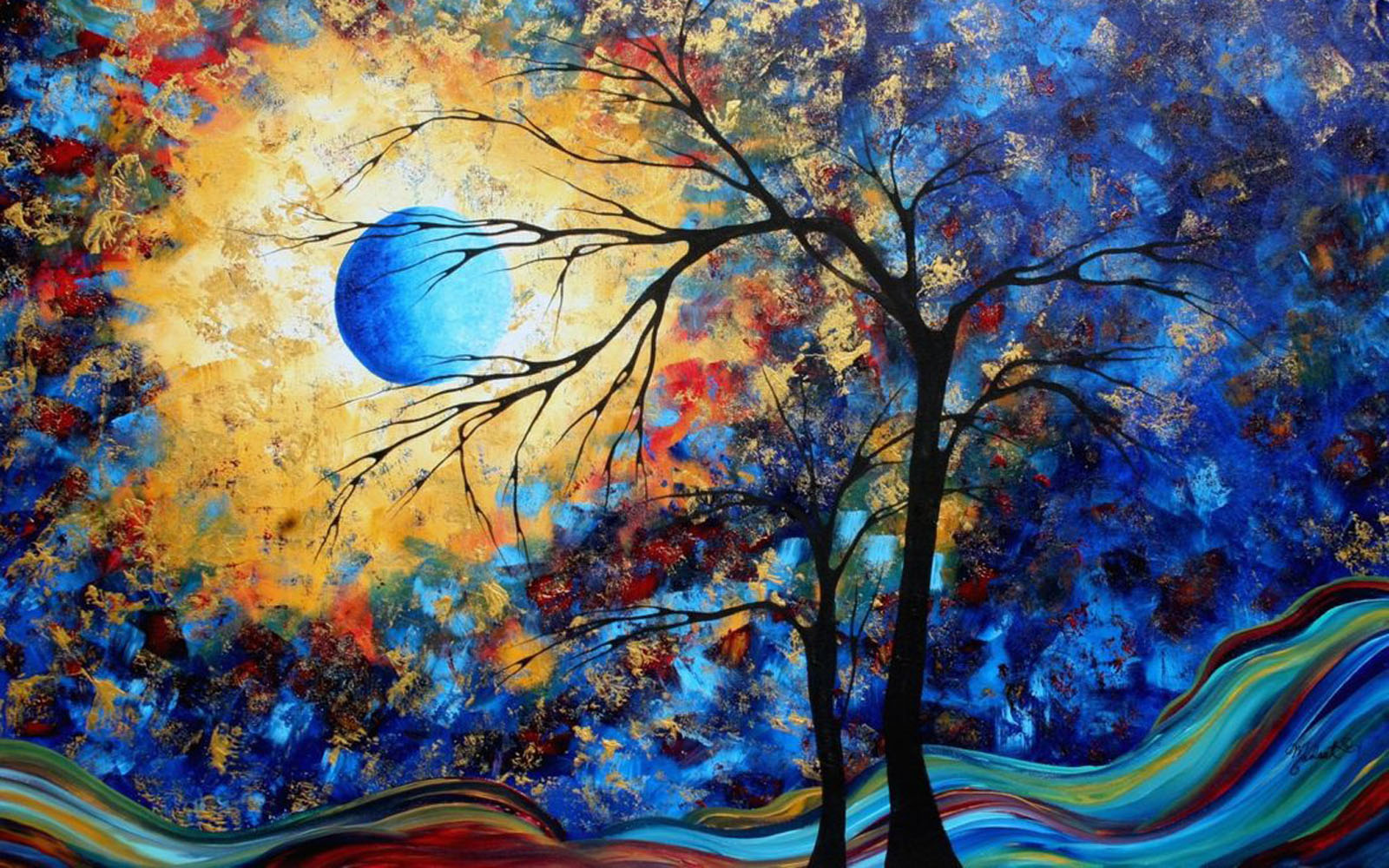 artistic wallpaper,painting,modern art,acrylic paint,art,tree
