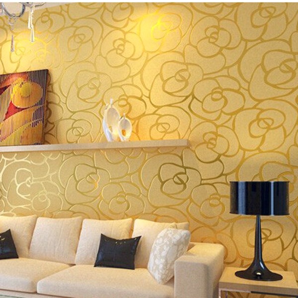 wallpaper dinding ruang tamu,wallpaper,wall,yellow,living room,orange