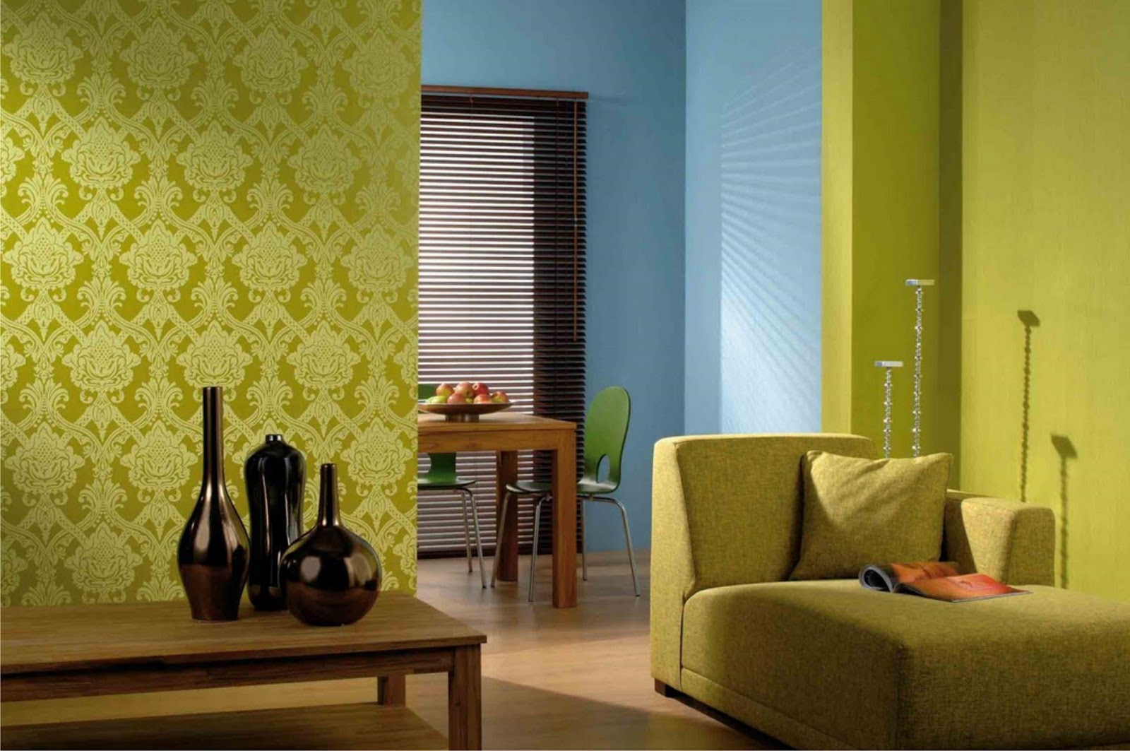wallpaper kamar tidur,room,interior design,furniture,yellow,window covering