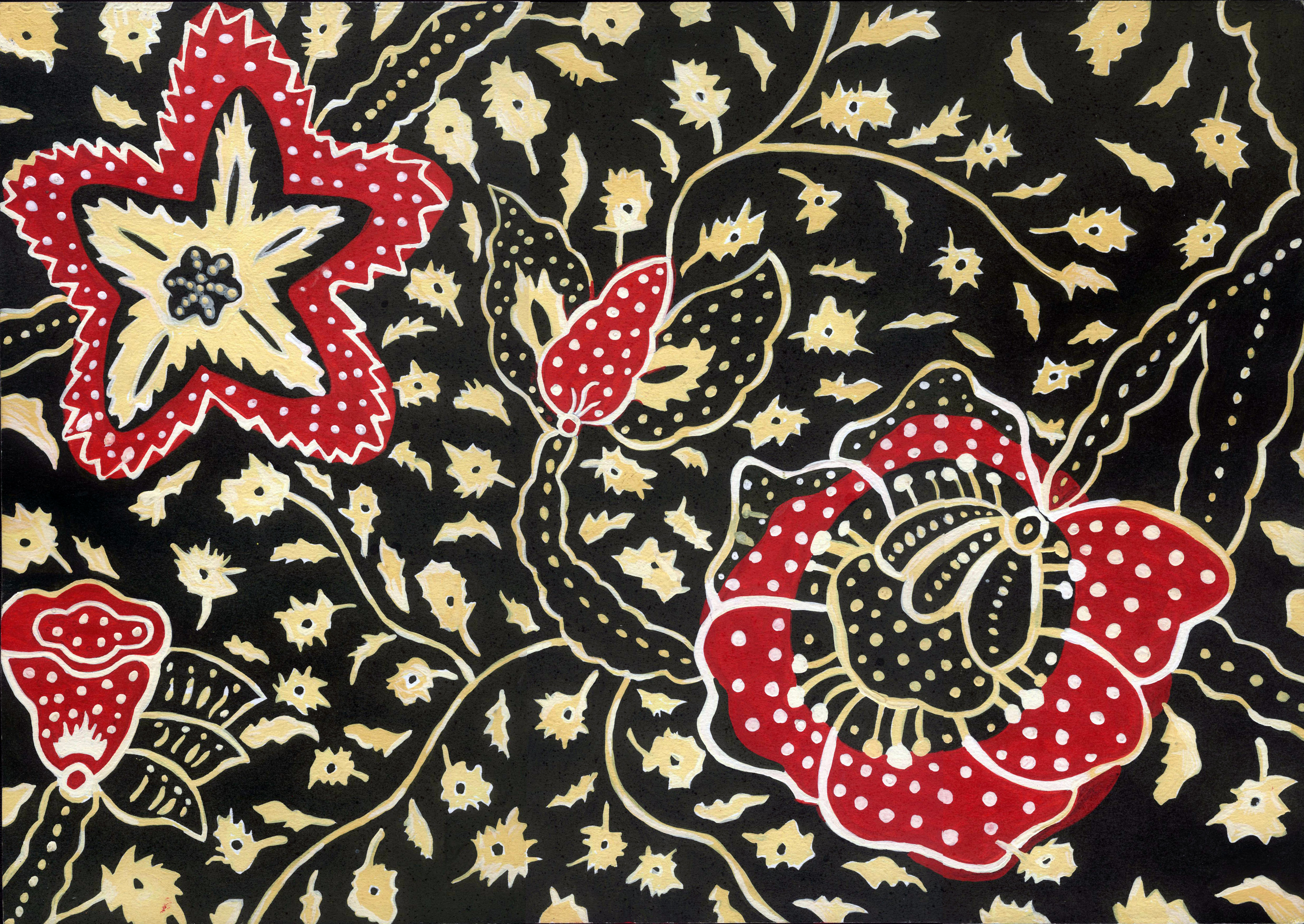 tapete batik,rot,muster,stickerei,textil ,motiv