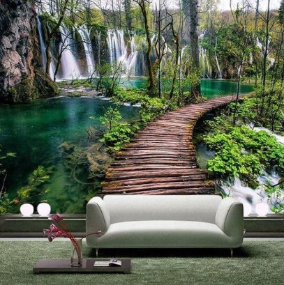 ハルガ壁紙dinding 3d,自然の風景,自然,壁,家具,壁画