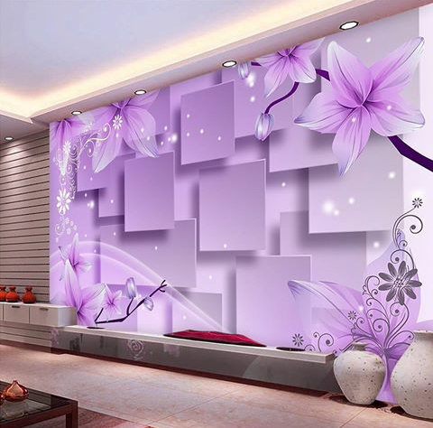 harga wallpaper dinding 3d purple violet wallpaper lilac wall 128697 