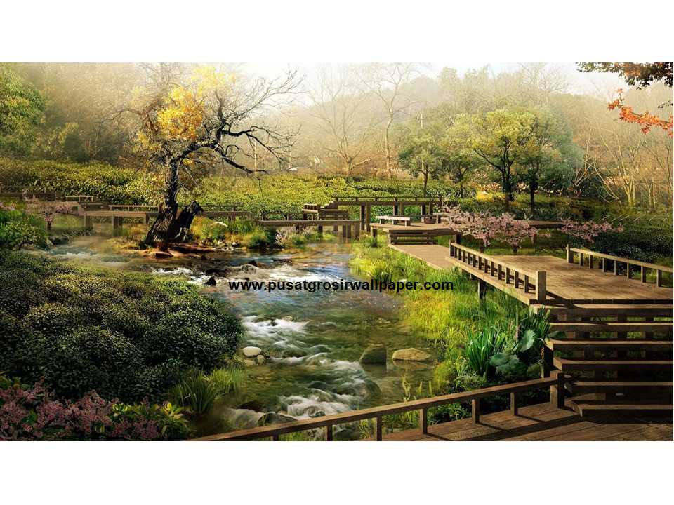 ハルガ壁紙dinding 3d,自然の風景,自然,水,空,美しさ