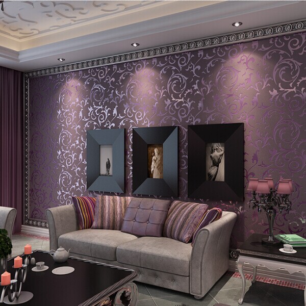 wallpaper dinding murah,living room,purple,room,wallpaper,interior design