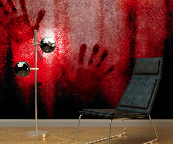 bloody wallpaper,red,wall,wallpaper,room,interior design