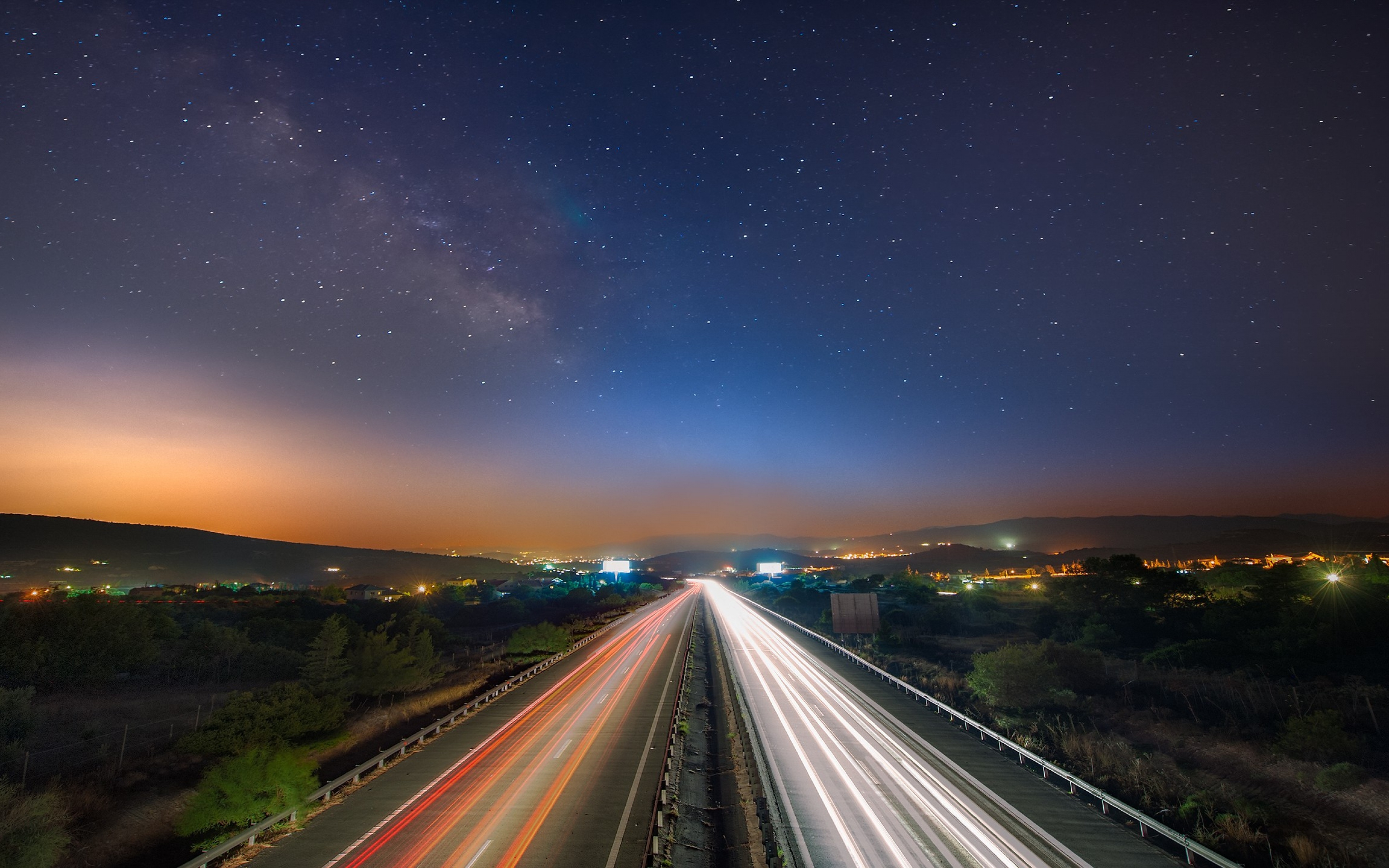 fond d'écran de l'autoroute,ciel,autoroute,nuit,la nature,route