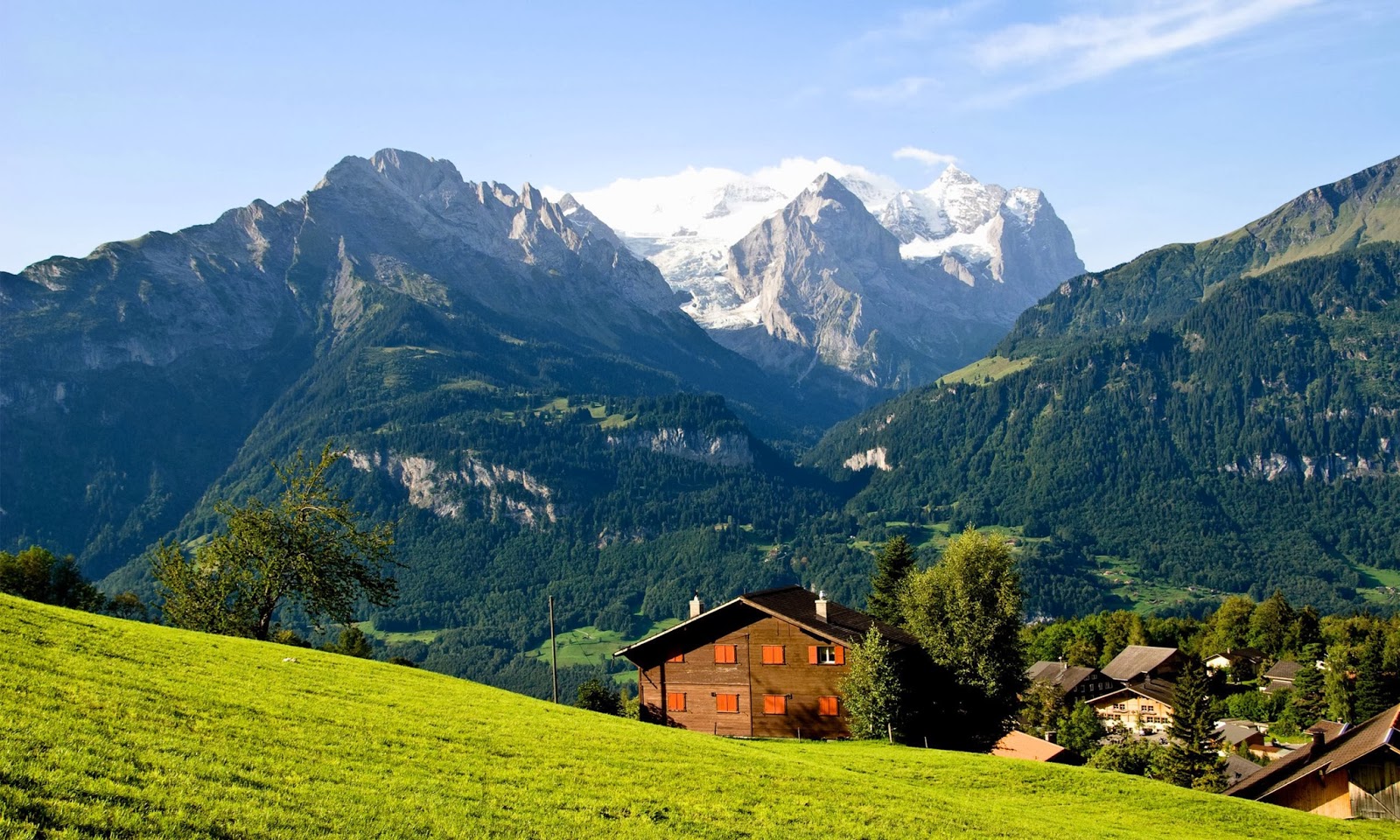 fond d'écran suisse,montagne,paysage naturel,chaîne de montagnes,la nature,station de montagne