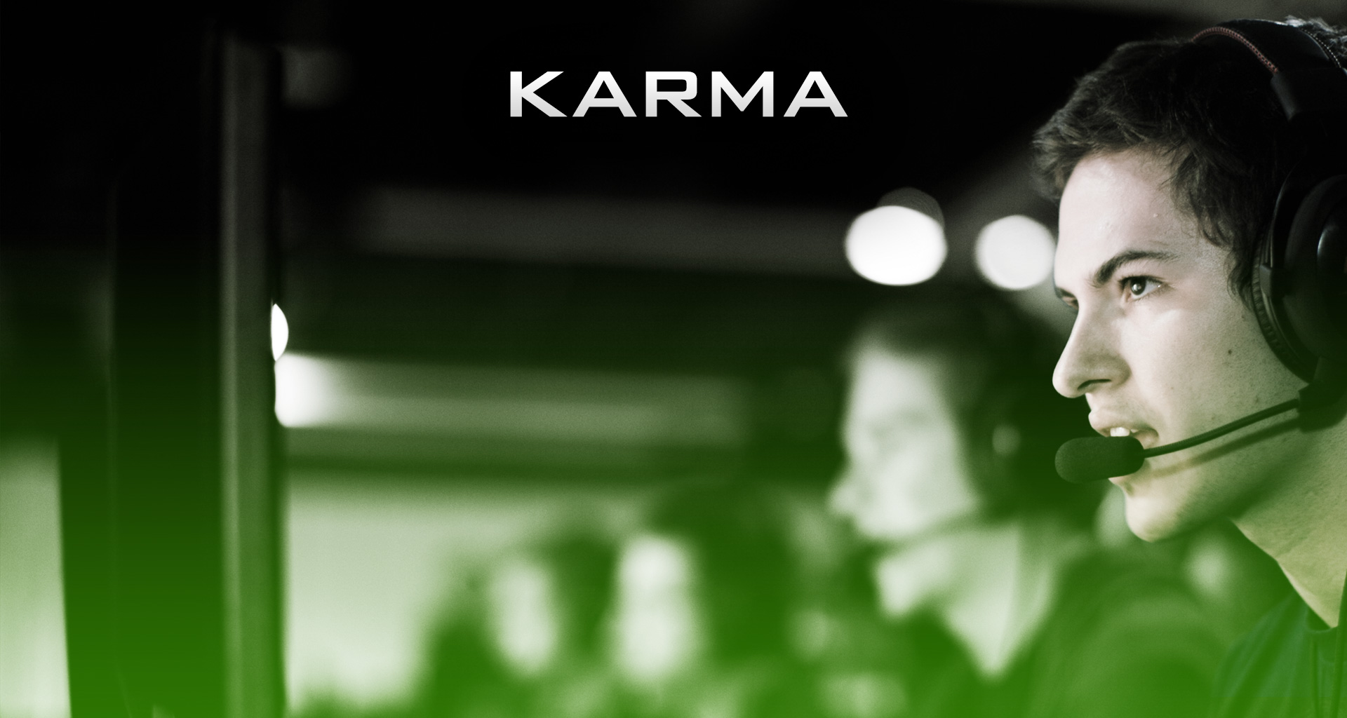 karma wallpaper,green,photograph,text,font,eye