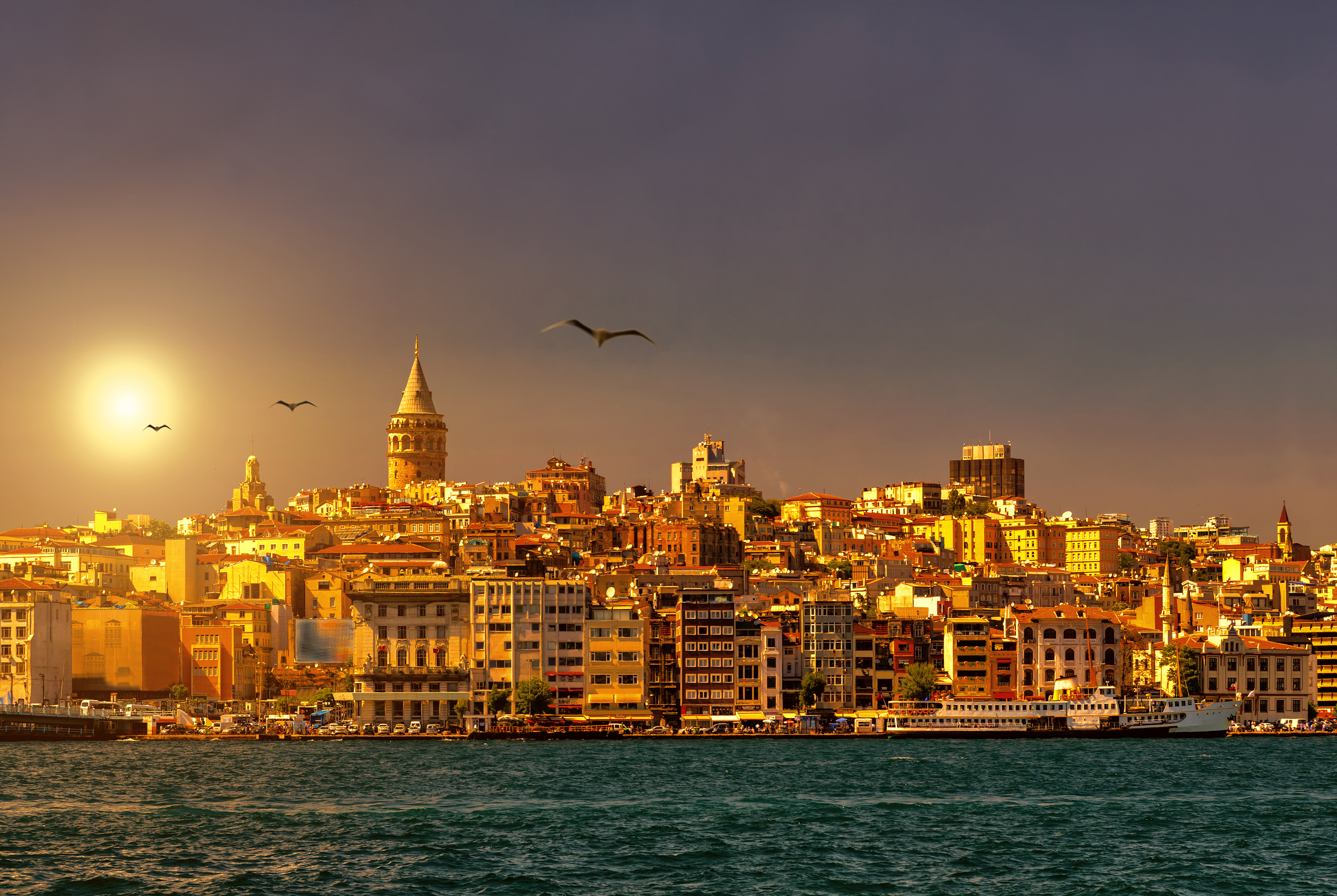 carta da parati istanbul,città,paesaggio urbano,orizzonte,area metropolitana,cielo