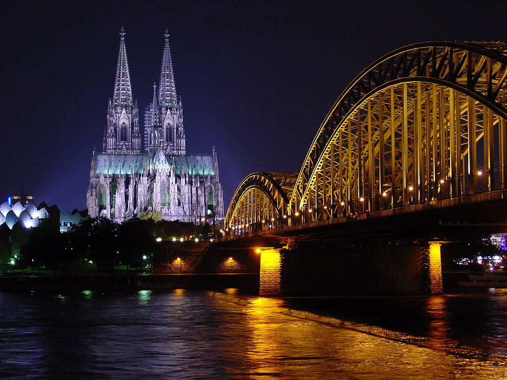 carta da parati della germania,notte,ponte,area metropolitana,architettura,città