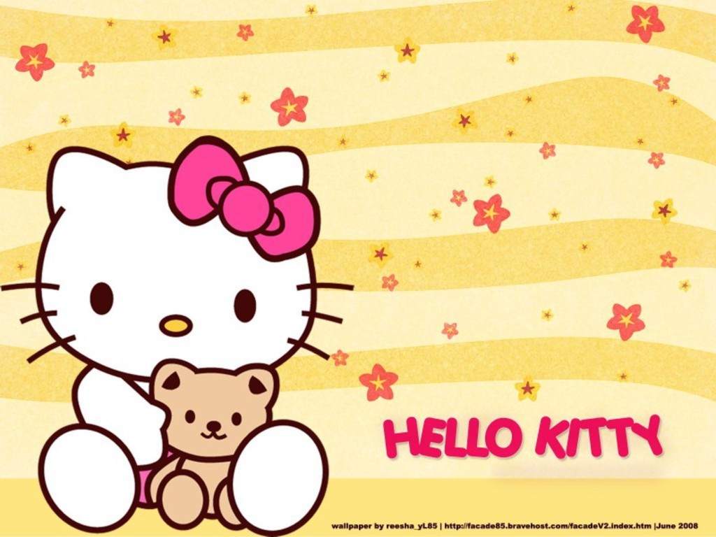 hello wallpaper,cartoon,pink,text,yellow,line