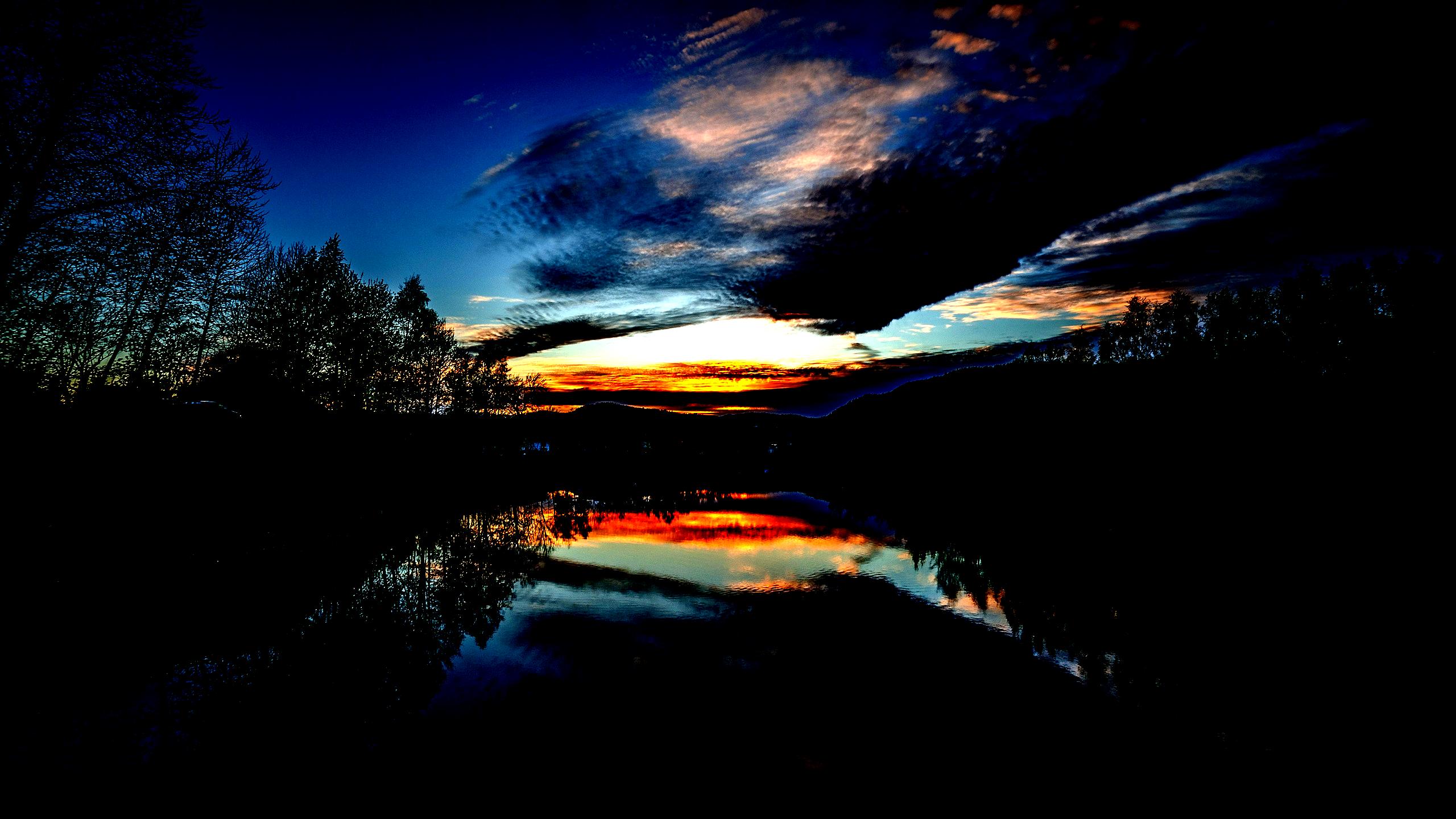 最高のamoled壁紙,空,自然,反射,水,夜