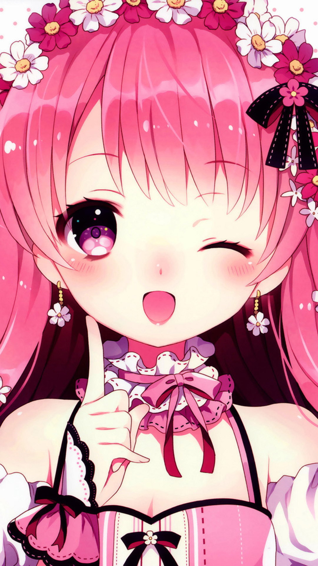 cartoon girl wallpaper,cartoon,anime,pink,hime cut,cg artwork